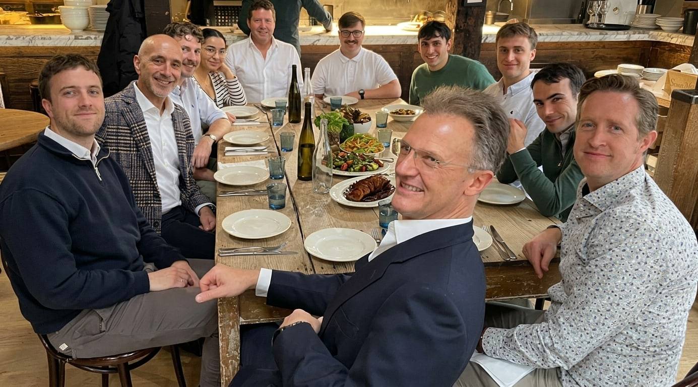 The J2 Reliance team at dinner
